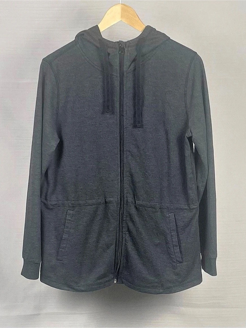 Joe Fresh Active Charcoal Full Zip Hoodie Drawstring Sz L